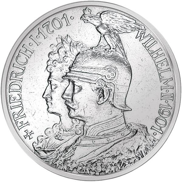 2 Mark Preußen 200 Jahre Königreich Preußen 1901 Vorzüglich