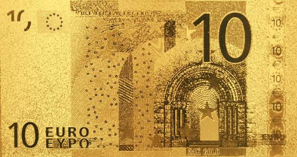 10 Euro BRD Goldfolien-Banknote
