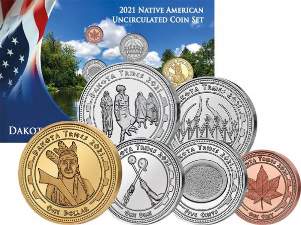 1 Cent - 1 Dollar Kursmünzensatz USA Kursmünzen der Dakota 2021