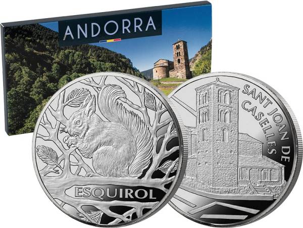 2 x 1,25 Euro Andorra Eichhörnchen und St. Joan de Caselles 2022