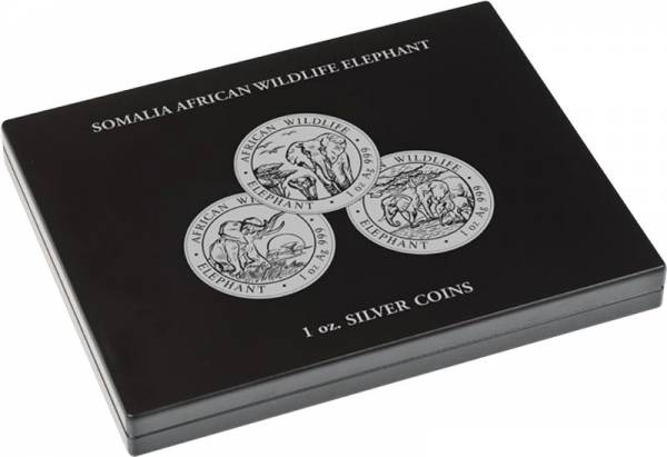 Münzkassette für 20 Silbermünzen Somalia Elephant