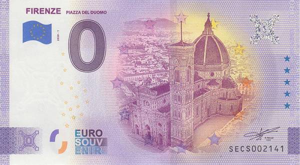 0-Euro-Banknote Italien Florenz - Domplatz