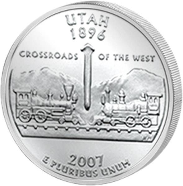 Quarter Dollar USA Utah 2007