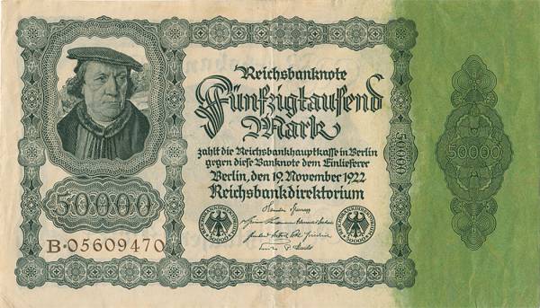 50.000 Mark Banknote Bürgermeisterschein