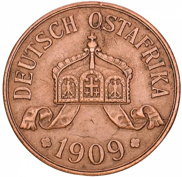 5 Heller Deutsch-Ostafrika Kaiserkrone 1908-1909 Sehr schön