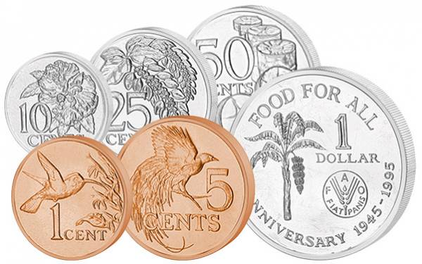 1 Cent - 1 Dollar Kursmünzen Trinidad & Tobago 1978-2012