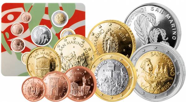 Euro-Kursmünzensatz San Marino 2018 inkl. 5 Euro San Marino Welttag der Natur 2018