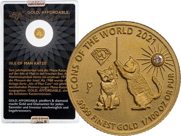 10 Francs Ruanda Gold Affordable Diamond Edition Katzen 2021