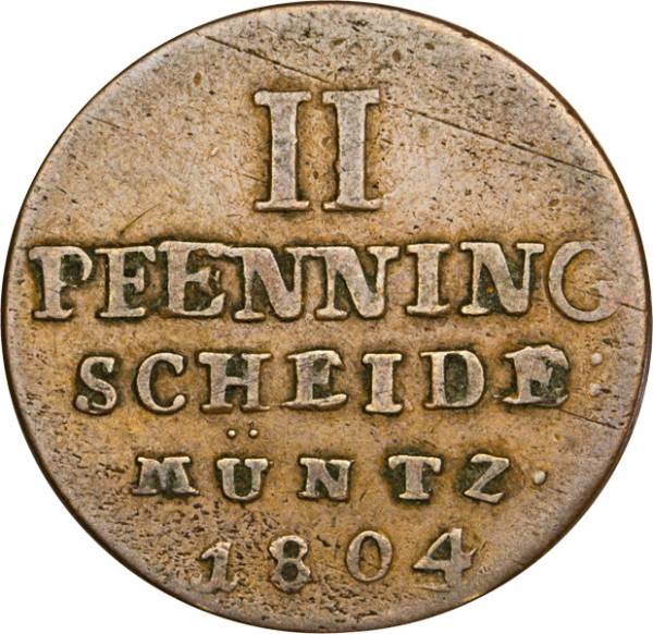 2 Pfenning Braunschweig Calenberg Hannover Georg III. 1794-1807
