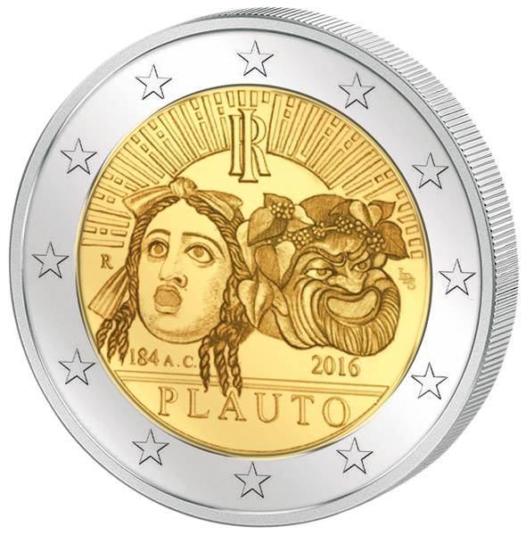 2 Euro Italien 2.200. Todestag Titus Maccius Plautus