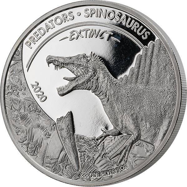 1 Unze Silber Kongo Predators Spinosaurus 2020