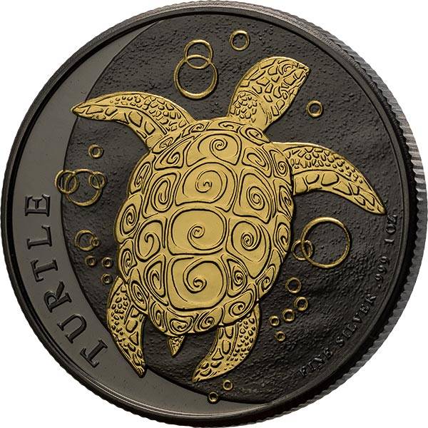 2 Dollars Niue Meeresschildkröte 2022 Golden Enigma Editon