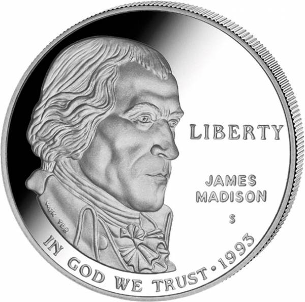 1 Dollar USA James Madison 1993   Polierte Platte (PP)