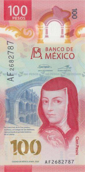 100 Pesos Mexiko Polymer-Banknote 2020 kassenfrisch