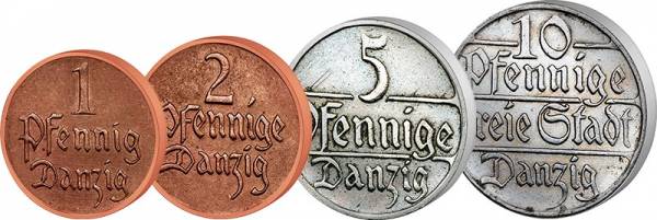 1 - 10 Pfennige Danzig 1923 - 1937