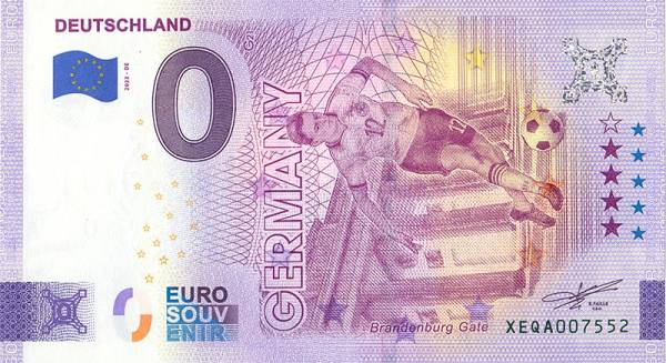 0-Euro-Banknote Fußball-Deutschland 2022