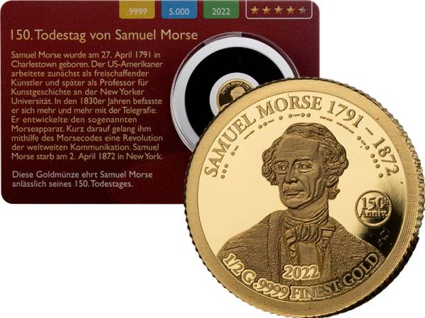 10 Dollars Salomonen Samuel Morse Gold Coin Card 2022