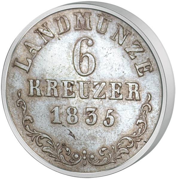 6 Kreuzer  Sachsen-Meiningen Herzog Bernhard II. Erich Freund 1831-1837  Sehr schön