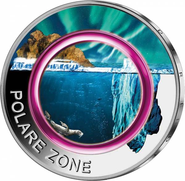 5 Euro BRD Polare Zone 2021 mit Farbapplikation