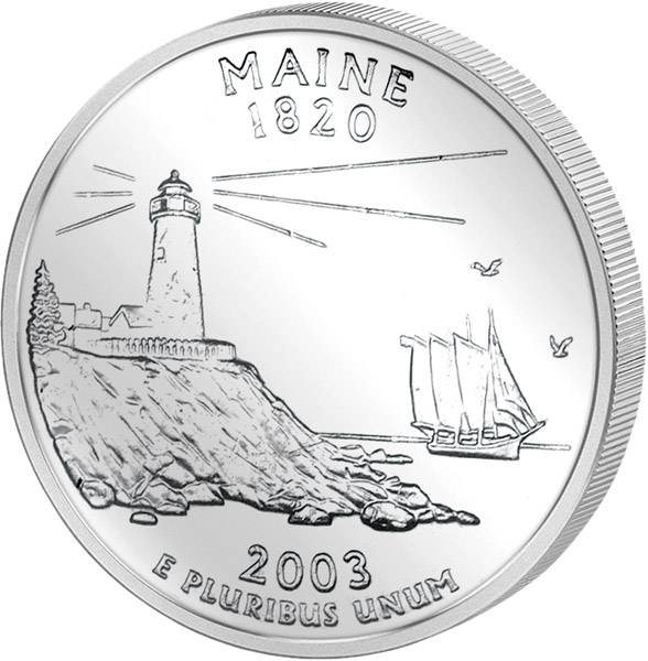 Quarter Dollar USA Maine 2003