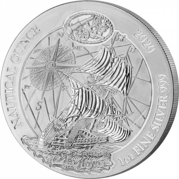 1 Unze Silber Ruanda Segelschiff Mayflower 2020