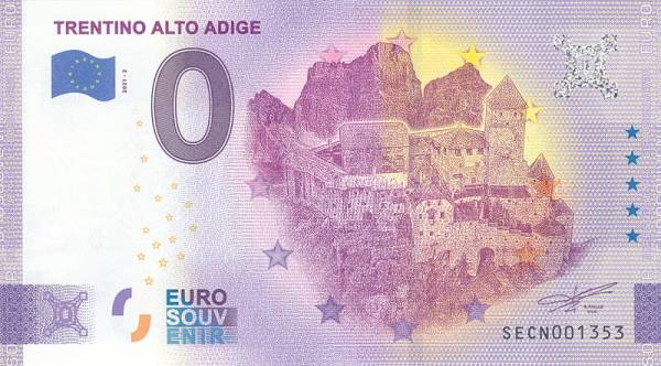0-Euro-Banknote Italien - Trentino/Südtirol 2021