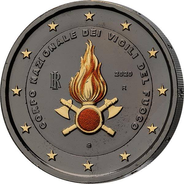 2 Euro Italien 80 Jahre Feuerwehr 2022 Golden Enigma Edition