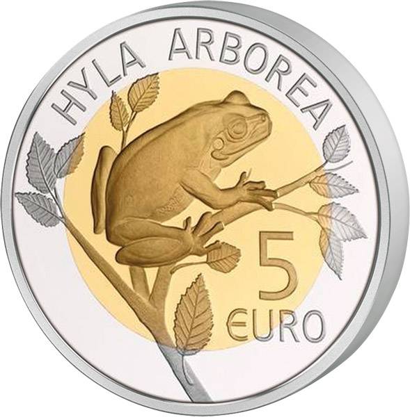 5 Euro Luxemburg Flora und Fauna Europäischer Laubfrosch 2017