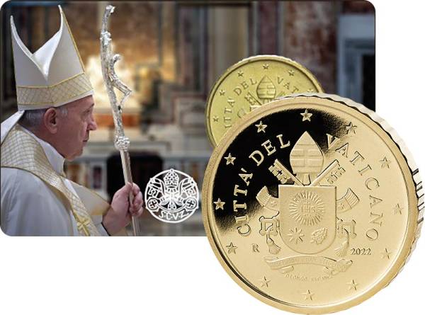 50 Cent Vatikan Papst Franziskus Coin Card 2022