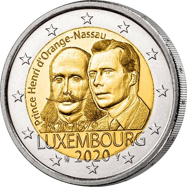 2 Euro Luxemburg 200. Geburtstag von Prinz Heinrich von Oranien-Nassau 2020