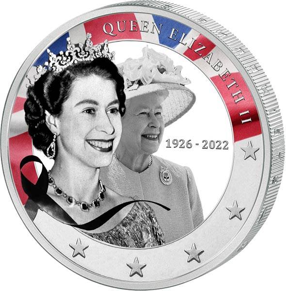2 Euro BRD Queen Elizabeth II 2022 mit Farbapplikation