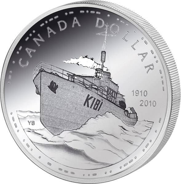 1 Dollar Kanada 100 Jahre Canadian Navy 2010 Polierte Platte