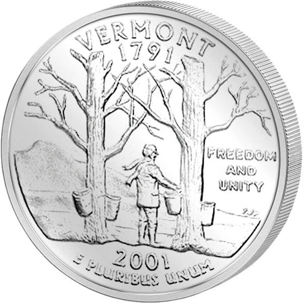 Quarter Dollar USA Vermont 2001