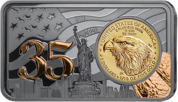 5 Dollars USA 35 Jahre American Eagle 1986-2021