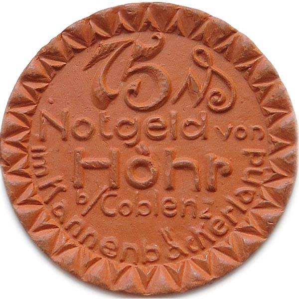 75 Pfennige Höhr 1921