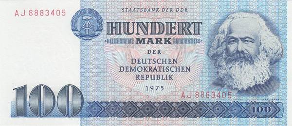 DDR 100 Mark Banknote 1975