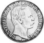 Vereinstaler Silber Ernst Herzog v. Sachsen-Altenburg 1864-69 Stempelglanz