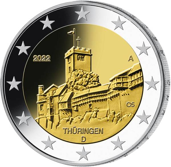 2 Euro BRD Thüringen - Wartburg 2022