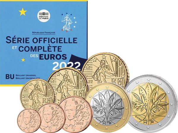 Euro-Kursmünzensatz Frankreich 2022
