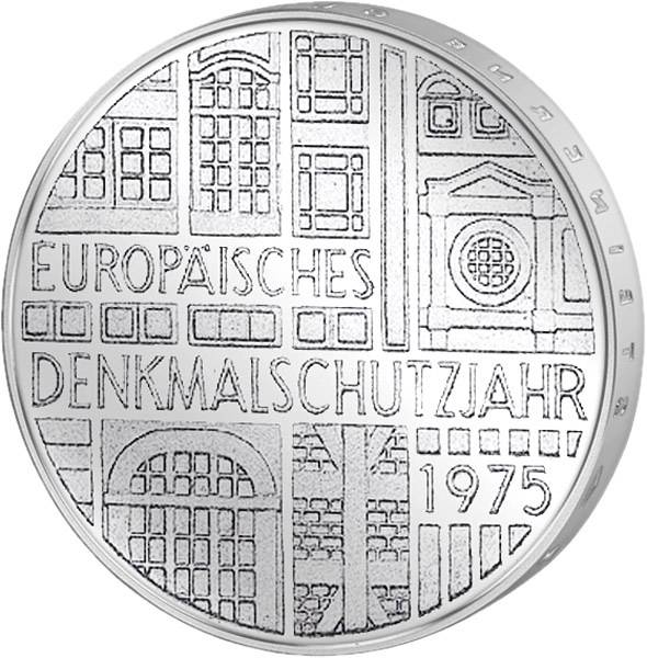5 DM Münze BRD Europäisches Denkmalschutzjahr 1975
