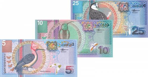 3er-Set Banknoten Suriname 2000