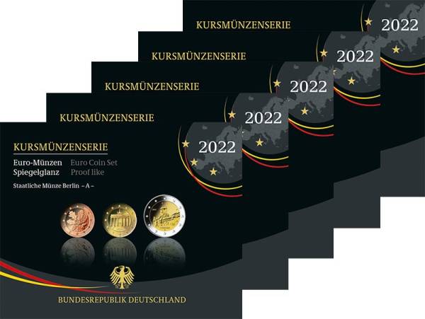 Euro-Kursmünzensätze BRD 2022 Polierte Platte