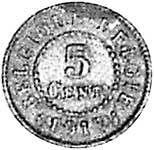 5 Centimes Belgien Wappenlöwe 1915-1916 Sehr schön
