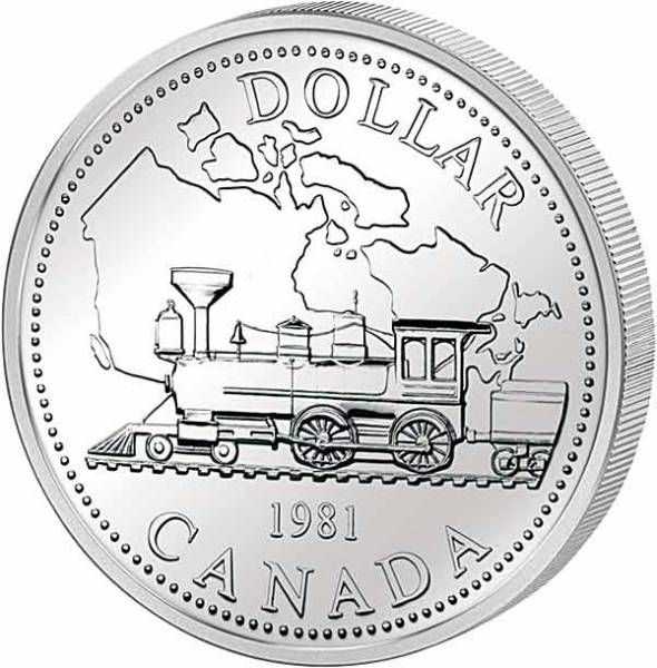 1 Dollar Silberdollar Trans-Continental Railroad 1981  Polierte Platte