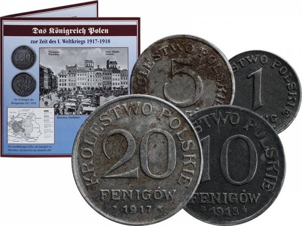 1 Fenig - 20 Fenigów Kursmünzensatz Polen 1917-1918