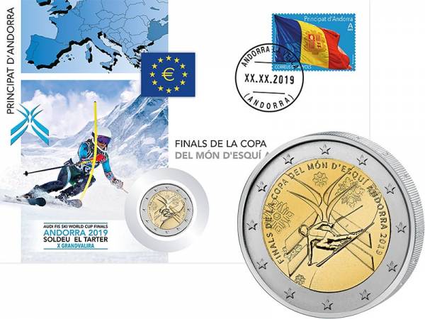 2 Euro Numisbrief Andorra Finale Ski-Weltcup 2019