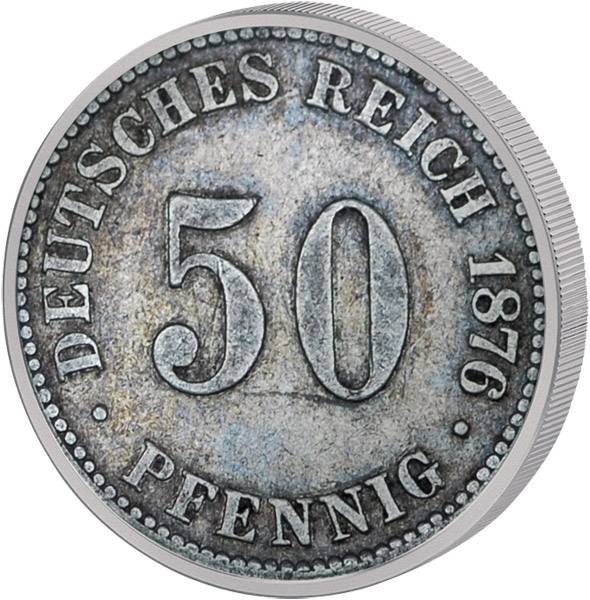 50 Pfennig Deutsches Kaiserreich große Ziffer 1875-1877 Sehr schön
