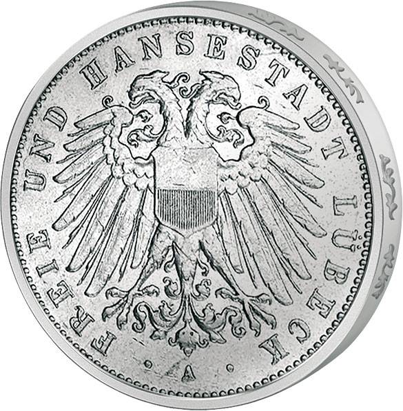 2 Mark Lübeck Wappen 1901 ss-vz