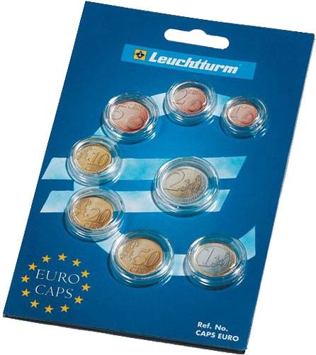 Münzkapseln 1 Cent-2 Euro Münzkapseln für kompletten Euro-Kursmünzensatz