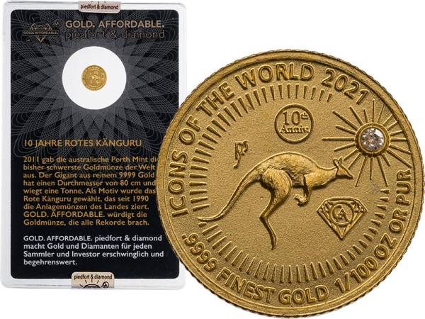 10 Francs Ruanda Gold Affordable Diamond Edition Känguru 2021